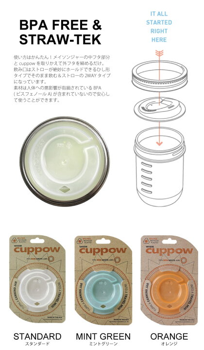 楽ޡ᫤󫸫ー ժ / ëѫ ɫ󫭫󫰫ë 﫤ɫޫ CUPPOW CANNING JAR DRINKING LID  WIDE MOUTH P10/10P03Dec16 4ުǫーǡ200 : nideau