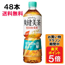 【期間限定 10％OFFクーポン対象商品】 爽健美茶 健康素材の麦茶 600ml 48本 （24本×2ケース） PET 機能性表示食品 健康茶 安心のメーカー直送 日本全国送料無料