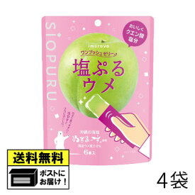 井村屋 ワンプッシュゼリー 塩ぷる ウメ （4袋） デザート クエン酸 熱中症対策 母の日 梅 うめ味 送料無料 メール便