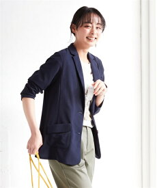 アウター 大きいサイズ シングルテーラードカットソージョーゼットジャケット■大人の落ち感シリーズ■30代 40代 50代 女性 通勤 仕事着 体型カバー 春服 秋服 夏服 カジュアル 体型カバー L-10L オフィス オフィスカジュアル