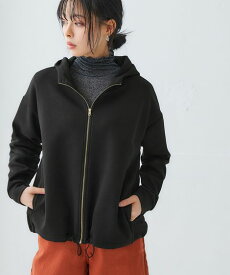 トップス なめらかポンチ素材　ジップアップパーカー 無地 ベーシック カジュアル きれいめ 30代 40代 50代 春秋冬 レディース 大きいサイズ