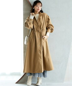 アウター 大きいサイズ　スタンドカラートレンチコート　miclatレディース L-10L トレンド モード シンプル 通勤 30代 40代 50代 女性 スマイルランド 秋 冬あったか防寒 ぽっちゃり