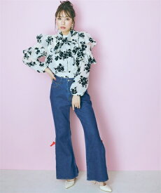 トップス 大きいサイズ シアーフロッキーリボンタイブラウス marun L LL 3L 4L 5L 6L 8L 10L 30代 40代 50代 女性 スマイルランドマルン フェミニン デート 甘め 可愛い ぽっちゃり