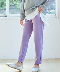 パンツ 大きいサイズ　全方向ストレッチ裾デザイン9分丈パンツ（ゆったりヒップ） L LL 3L 4L 5L 6L 8L 10L 30代 40代 50代 女性 スマイルランド