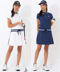 ＼クーポン有／スポーツウェア・フィットネスウェア FILA GOLF ECO鹿の子ワンピース　(フィラ ゴルフ)(吸汗速乾・UVカット)ゴルフウェア フィラ レディース 大きいサイズ 春夏秋 ラージサイズ