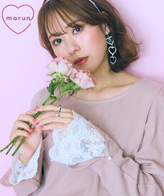 ＼クーポン有／トップス 大きいサイズ レースデザイントップス　marun