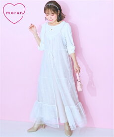＼クーポン有／ワンピース 大きいサイズ レースティアードキャミワンピース marun