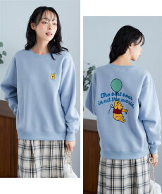 トップス 大きいサイズ　裏起毛バック刺しゅう使いクルーネックゆるトレーナー（ディズニー）レディース 30代 40代 50代 春 夏 秋 冬 あったか スマイルランド smileland防寒 ぽっちゃり