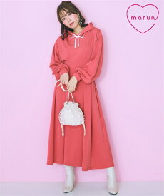 ＼クーポン有／ワンピース 大きいサイズ ロング丈パーカーワンピース marun レディース 可愛い フェミニン デート まるん マルン 20代 30代 40代 50代 春夏秋