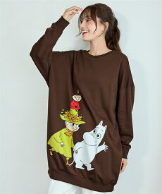 トップス 大きいサイズ ムーミンプリントビッグトレーナーレディース Moomin ムーミン スナフキン ミイ ニョロ 北欧 ビッグシルエット キャラクター 30代 40代 50代 春夏秋冬 スマイルランド smilelandあったか防寒 ぽっちゃり