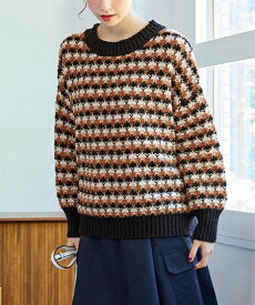 トップス 大きいサイズ　ハニカムジャガードオーバーサイズニットプルオーバー大きいサイズ レディース 30代 40代 50代 春 夏 秋 冬 トレンドカラー お出かけ 体型カバー あったか スマイルランド smileland