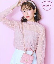 トップス 大きいサイズ レーストップス marunレディース 可愛い フェミニン デート まるん マルン 20代 30代 40代 50代 春夏秋