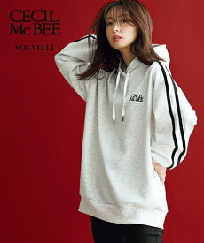 ＼クーポン有／トップス 【CECIL McBEE】袖ライン入りパーカー レディース 大きいサイズ 30代 40代 50代 春秋冬 スマイルランド smileland セシルマクビーあったか防寒 ぽっちゃり