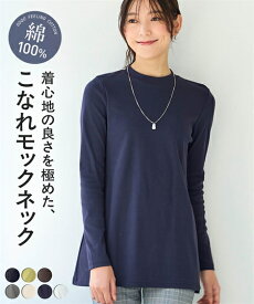 ＼クーポン有／トップス ＜大きいサイズ＞UVカット綿100％フライス素材モックネックフレアチュニックTシャツ レディース 30代 40代 50代 春 夏 秋 冬 お出かけ ピクニック 重ね着 レイヤード シンプル 無地 体型カバー スマイルランド smileland