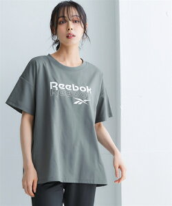 スポーツウェア・フィットネスウェア <大きいサイズ>ロゴプリントゆるシルエット半袖Tシャツ(吸汗速乾・UVカット・形態安定)(リーボック)L-10L レディース 30代 40代 50代 女性 運動会