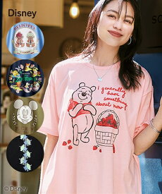 トップス ＜大きいサイズ＞ 【Disney】ゆるシルエットキャラクターいろいろプリントTシャツレディース 大きいサイズ 20代 30代 40代 50代 春 夏 秋 お出かけ シンプル ベーシック 体型カバー スマイルランド smileland