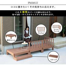 ウッドデッキ 人工木 樹脂 置くだけ ecofeel 木粉 ポリエチレン おしゃれ 家具 ブラウン ガーデン アウトドア デッキ
