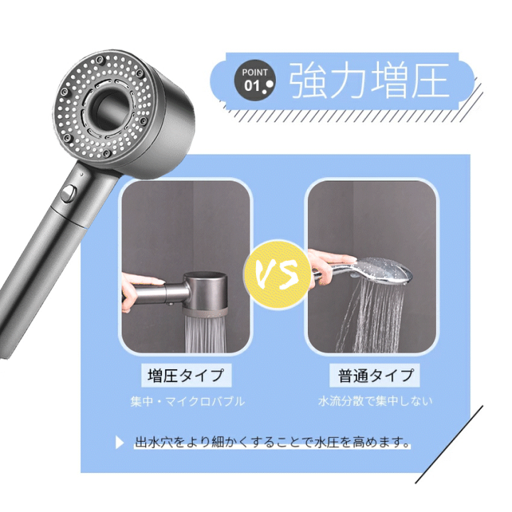 楽天市場】シャワーヘッド ドライヤー 手元止水 浄化 節水 増圧