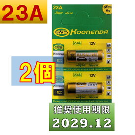 23A12V アルカリ電池 2個 使用推奨期限 2029年12月