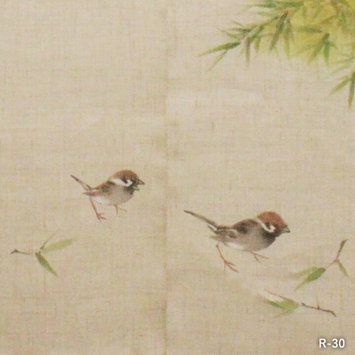 楽天市場】送料無料 暖簾 のれん 麻 京都 万葉舎 手描きのれん 竹に雀 