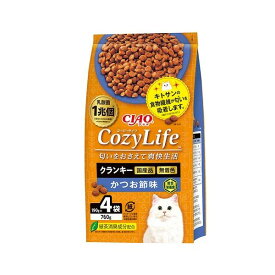 【賞味期限切れ】キャットフード いなば ドライ 賞味期限：2023年11月以降 チャオ コージーライフ クランキー かつお節味 760g(190g×4袋入) CIAO Cozy Life (ねこ 猫 ネコ) (総合栄養食 ドライフード ペットフード)