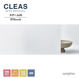 ガラスフィルム サンゲツ CLEAS クレアス 2022-2024 マット/フロスト PET Steam スチーム35 GF1821-1 巾970mm 10cm単位でオーダー可能！ 注文は個数5以上でお願いします。 飛散防止 UVカット 防虫忌避 遮熱 リバース施工推奨