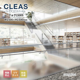 ガラスフィルム サンゲツ CLEAS クレアス 2022-2024 Fog フォグサイドグラデーション フォグ1500S GF1861 サイズ：W1500mm×H1500mm 1枚単位での販売です。 飛散防止 UVカット 防虫忌避 ミストのような、自然な透明感のあるグラデーションフィルム
