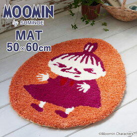 送料無料 マット スミノエ MOOMIN びっくり！リトルミイ マット 楕円形 サイズ：約50cmx60cm 143-03450 組成：アクリル70%・ナイロン30% パイル長：12mm 防ダニ 滑り止め 日本製 北欧テイスト MAT