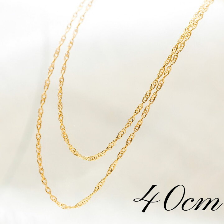 楽天市場】18金 スクリュー ネックレス チェーン K18 刻印 40cm 0.5g  