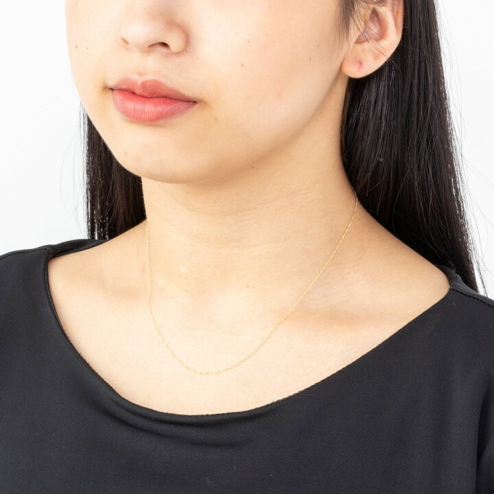 楽天市場】18金 スクリュー ネックレス チェーン K18 刻印 40cm 0.5g  