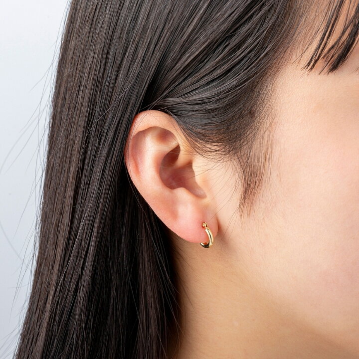 楽天市場】18金 フープピアス メンズ レディース 2mm×10mm K18 18K K18 