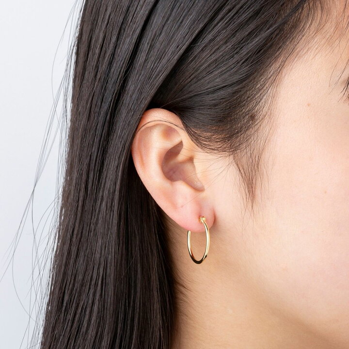 楽天市場】ポストのみ18金 フープピアス メンズ レディース 1,6mm×20mm 