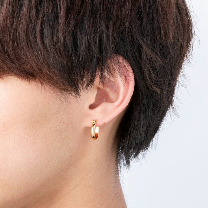 楽天市場】ポストのみ18金 フープピアス メンズ レディース 3mm×15mm  