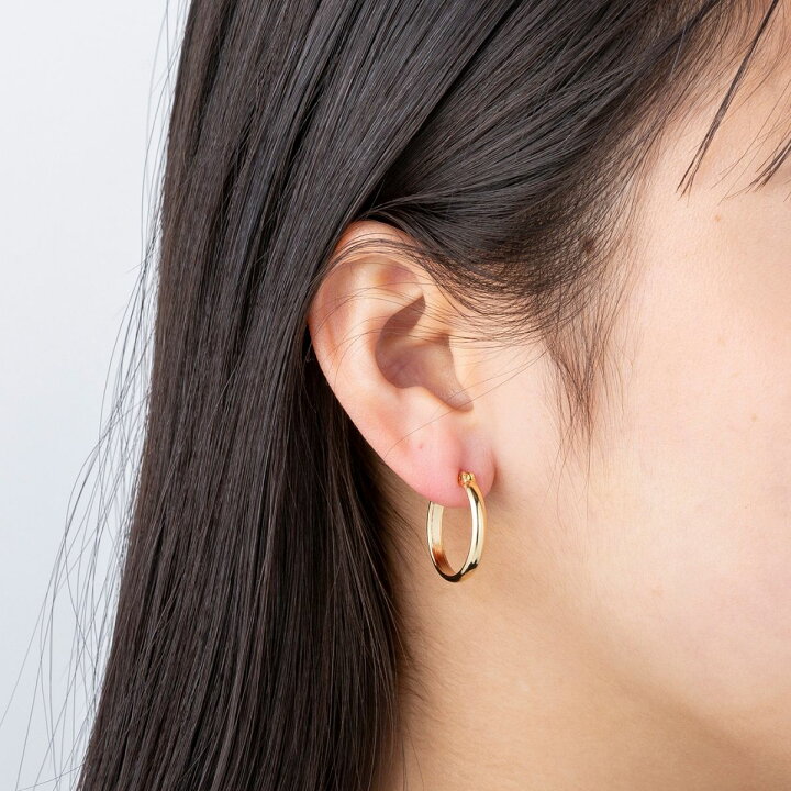 楽天市場】ポストのみ18金 フープピアス メンズ レディース 3mm×20mm 