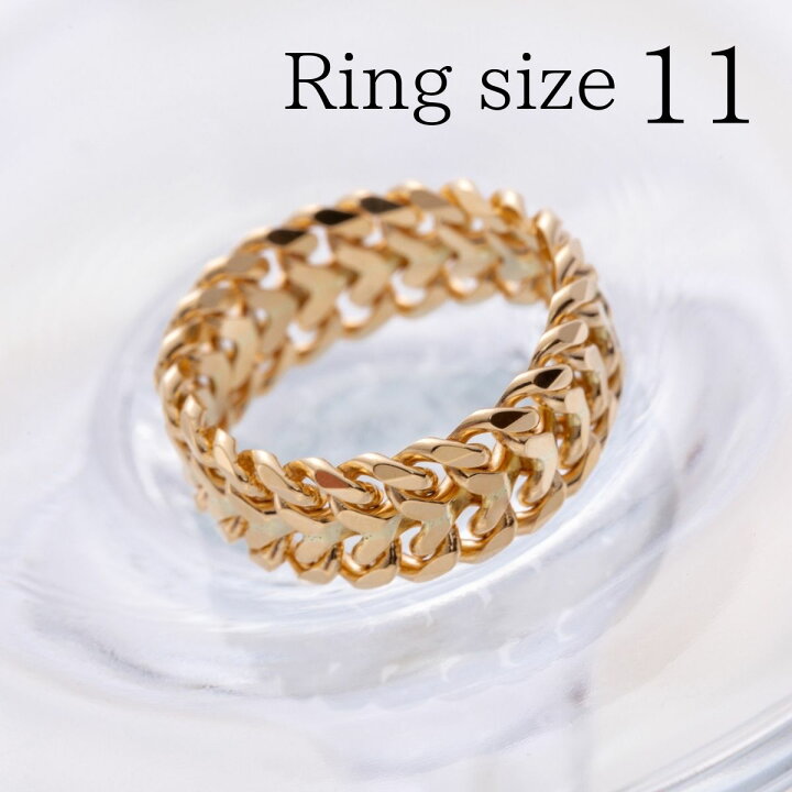 楽天市場】18金 ハート ビスマルク リング チェーンリング 指輪 11号  