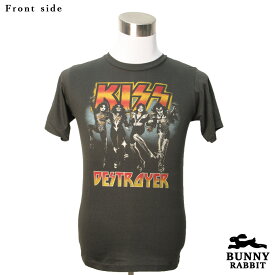 デザインTシャツ BUNNY RABBIT KISS キッス Destroyer デストロイヤー 地獄の軍団 バンドTシャツ プリントTシャツ ハードロック レジェンド フェス 音楽 ロック レジェンド フェス 音楽 Tシャツ バンドT 男女兼用 サイズM＆L