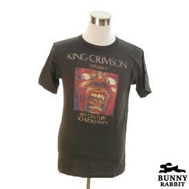 デザインTシャツ BUNNY RABBIT King Crimson キング・クリムゾン ビンテージ風 プログレ ロック バンド フェス 黒 ブラック
