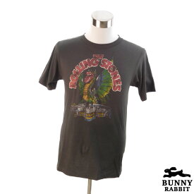 デザインTシャツ BUNNY RABBIT The Rolling Stones ザ・ローリング・ストーンズ ビンテージ風 UK ロック バンド フェス 黒 ブラック