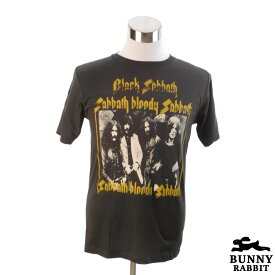 デザインTシャツ BUNNY RABBIT BLACK SABBATH ブラック・サバス ビンテージ風 UK ヘヴィ・メタル ロック バンド フェス 黒 ブラック