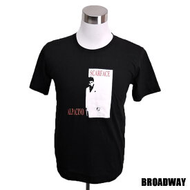 デザインTシャツ Broadway SCARFACE スカーフェイス 映画Tシャツ プリントTシャツ グッズ 洋画 アル・パチーノ Tシャツ 男女兼用 サイズM＆L