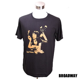 デザインTシャツ Broadway Pulp Fiction パルプ・フィクション 映画Tシャツ プリントTシャツ グッズ 洋画 クエンティン・タランティーノ Tシャツ 男女兼用 サイズM＆L