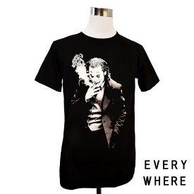 デザインTシャツ EVERY WHERE ジョーカー Joker ホアキン・フェニックス Joaquin Phoenix 黒 ブラック コミック キャラクター プリントTシャツ グッズ 男女兼用 サイズS＆M＆L
