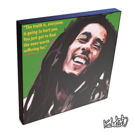 ポップアートフレーム Bob Marley　ボブ・マーリー2 KEETATAT SITTHIKET アートパネル インテリア 雑貨 店舗 内装 玄関 おしゃれ ポスター 絵 イラスト 壁掛け レゲエ 音楽 偉人 レジェンド ラスタファリ