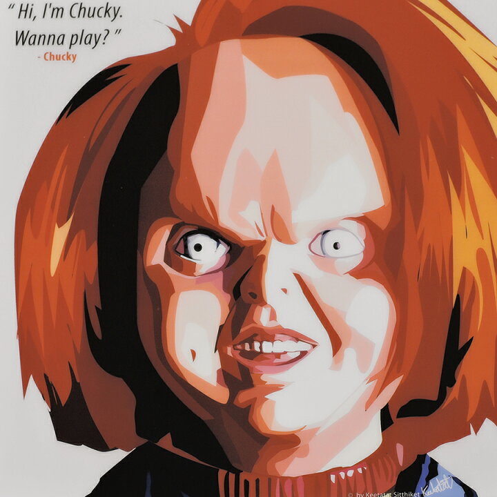 楽天市場 ポップアートフレーム Chucky チャッキー Keetatat Sitthiket アートパネル インテリア 雑貨 店舗 内装 玄関 おしゃれ ポスター 絵 イラスト 壁掛け チャイルド プレイ ホラー キャラクター 映画 スマイルワゴン楽天市場店