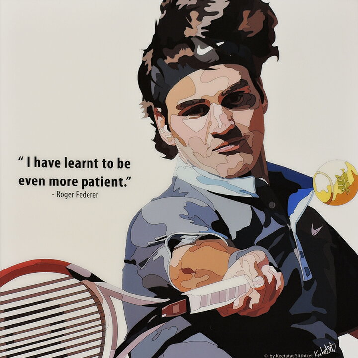 楽天市場 ポイント10倍 5 16 10 59まで Roger Federer ロジャー フェデラー Keetatat Sitthiket アートフレーム アートパネル インテリア 雑貨 店舗 内装 玄関 おしゃれ ポップアート ポスター 絵 イラスト 壁掛け テニスプレイヤー スマイルワゴン楽天市場店