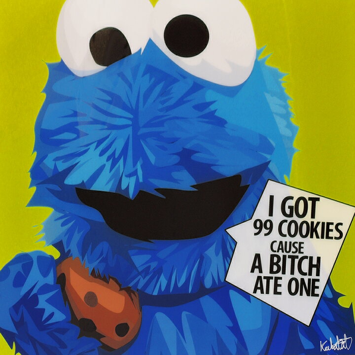 楽天市場 Cookie Monster クッキーモンスター Keetatat Sitthiket アートフレーム アートパネル インテリア 雑貨 店舗 内装 玄関 おしゃれ ポップアート ポスター 絵 イラスト 壁掛け セサミストリート キャラクター 海外テレビ 子供番組 スマイルワゴン楽天市場店