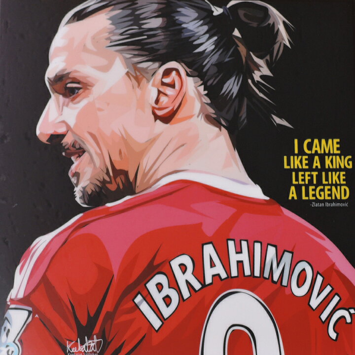 楽天市場 ポイント5倍 3 18 21 00 3 28 10 59まで Zlatan Ibrahimovic ズラタン イブラヒモビッチ Red Keetatat Sitthiket アートフレーム アートパネル 店舗 ポップアート 絵 イラスト 壁掛け サッカー選手 マンチェスター ユナイテッド レジェンド