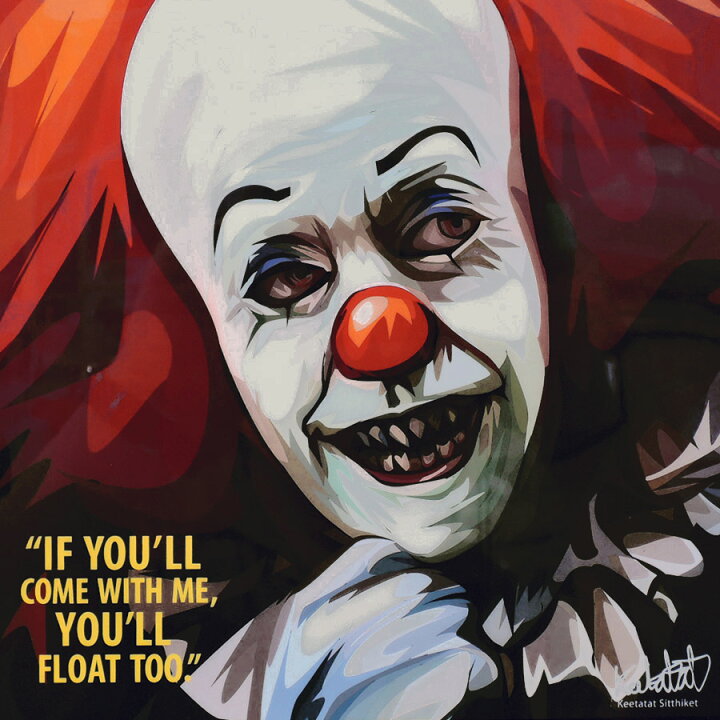 楽天市場 Pennywise It ペニーワイズ イット Keetatat Sitthiket アートフレーム アートパネル インテリア 雑貨 店舗 内装 玄関 おしゃれ ポップアート ポスター 絵 イラスト 壁掛け ティム カリー 1990年 ホラー 海外tvドラマ キャラクター スマイルワゴン楽天