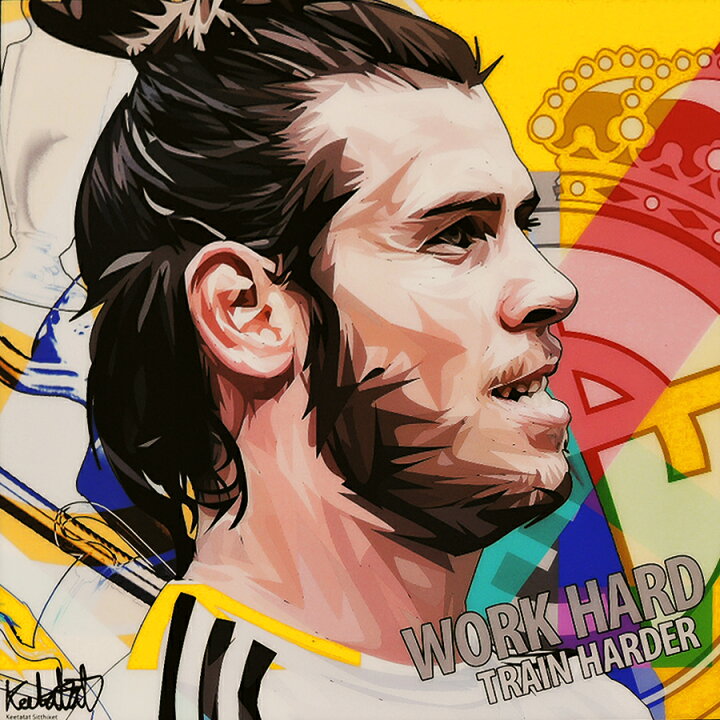 楽天市場 Gareth Bale2 ガレス ベイル2 Keetatat Sitthiket アートフレーム アートパネル インテリア 雑貨 店舗 内装 玄関 おしゃれ ポップアート ポスター 絵 イラスト 壁掛け サッカー選手 フォワード レアル マドリード ウェールズ代表 スマイルワゴン楽天市場店
