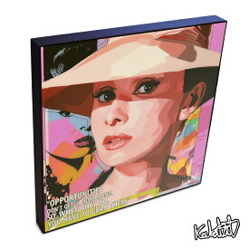 ポップアートフレーム Audrey Hepburn3 オードリー・ヘプバーン3 KEETATAT SITTHIKET アートパネル インテリア 雑貨 店舗 内装 玄関 おしゃれ ポスター 絵 イラスト 壁掛け 俳優 女優 偉人 セレブ 映画 スター